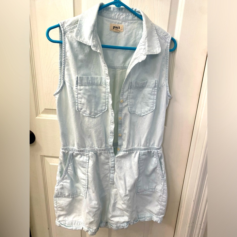 Pact Light Blue Romper